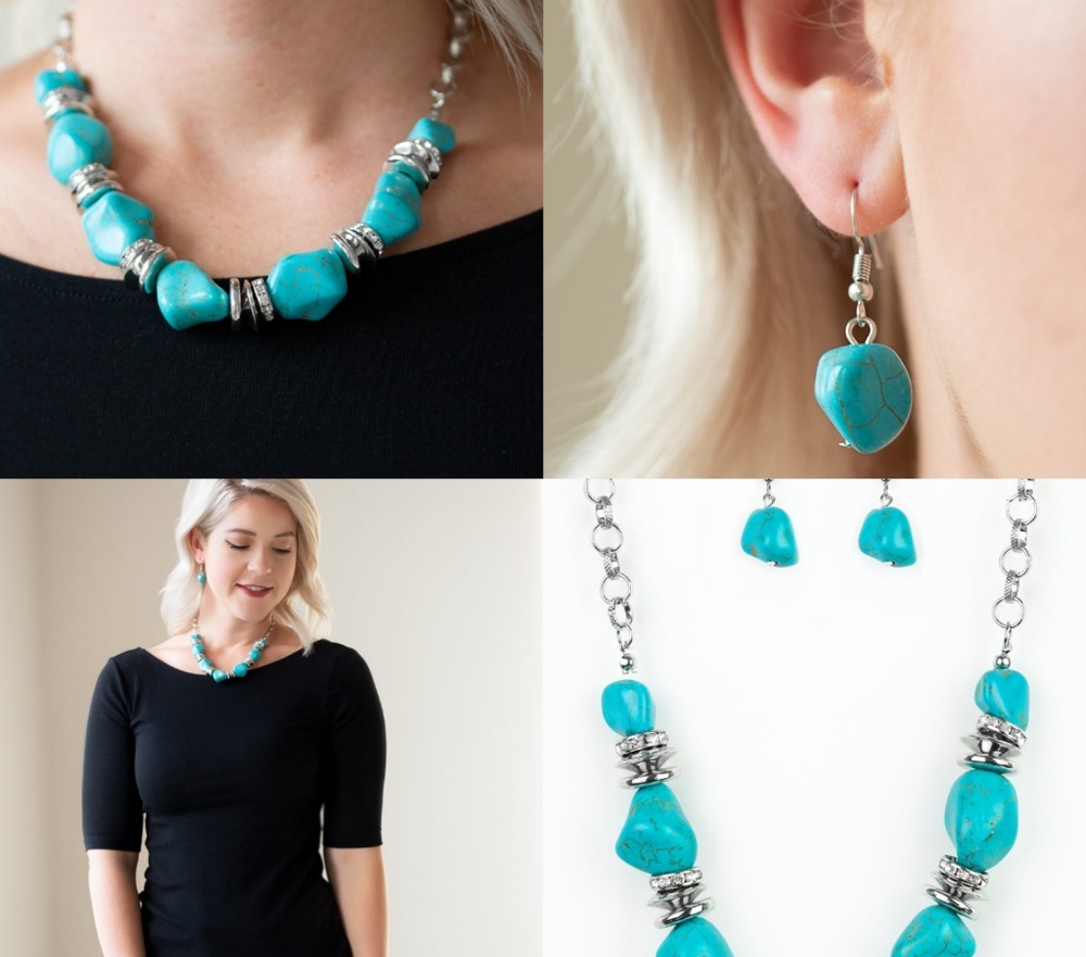 Turquoise Necklace with Earrings